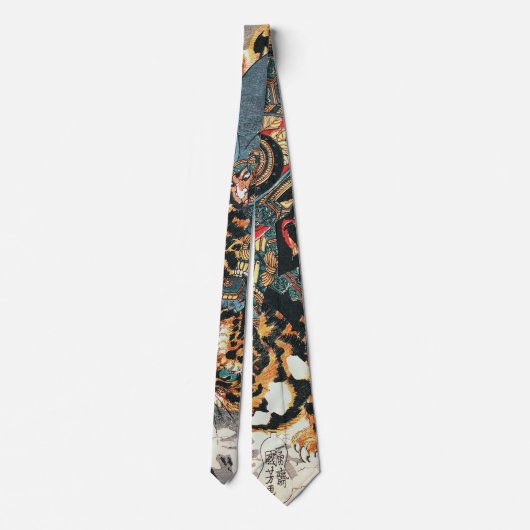 Cravate Samurai Combattre un tigre, Kuniyoshi, Ukiyo-e (Dos)