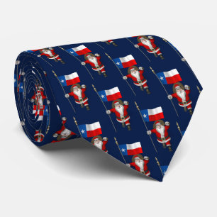 Cravate Santa Claus Avec Drapeau Du Texas