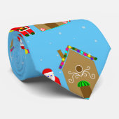 Cravate santa claus noël maison de pain d'épices (Roulé)