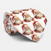 Cravate Santa Claus Retro Christmas Pattern (Roulé)