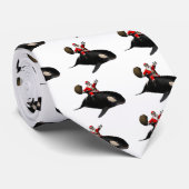 Cravate Santa Claus Riding On Killer Whale (Roulé)