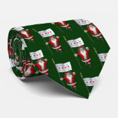 Cravate Santa Claus With Flag Of Chicago (Roulé)