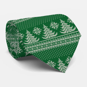 Cravate Sapin de Noël vert