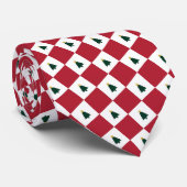Cravate Sapins de Noël Classiques Rouge Blanc Vert avec Ét (Roulé)