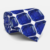 Cravate Sapphire bleu rectangulaire carré (Roulé)