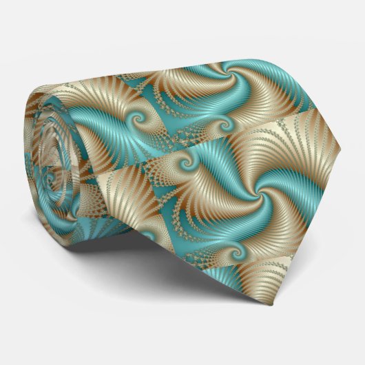 Cravate Satin d'Aqua - fractale (Roulé)