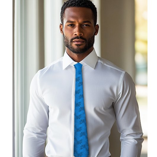 Cravate Satin de Jacquard Bleu Élégant