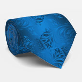 Cravate Satin de Jacquard Bleu Élégant (Roulé)