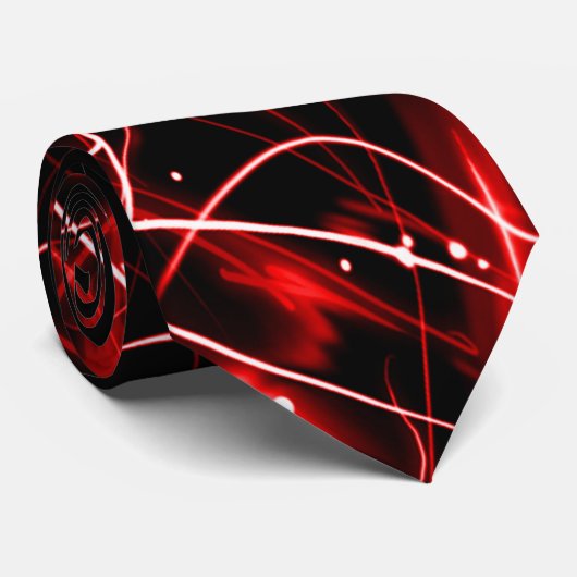 CRAVATE satinée Abstraite rouge BOLO (Roulé)