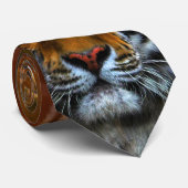 Cravate sauvage d'art de tigres (Roulé)