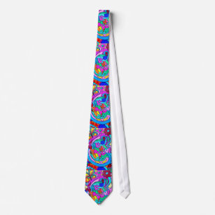 cravate sauvage de couleurs d'amour des années 70
