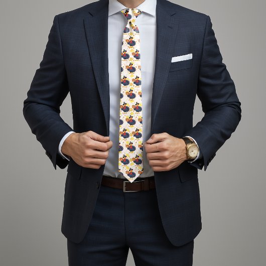 Cravate Save A Turkey Eat Pizza Funny Happy Thanksgiving