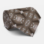 Cravate Sawtooth Bord Concentré Terre Tone Art Abstrait (Roulé)
