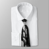 Cravate Saxophone noir et blanc de tenor (Attaché)