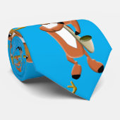 Cravate Saxophone Reindeer Blue Background (Roulé)
