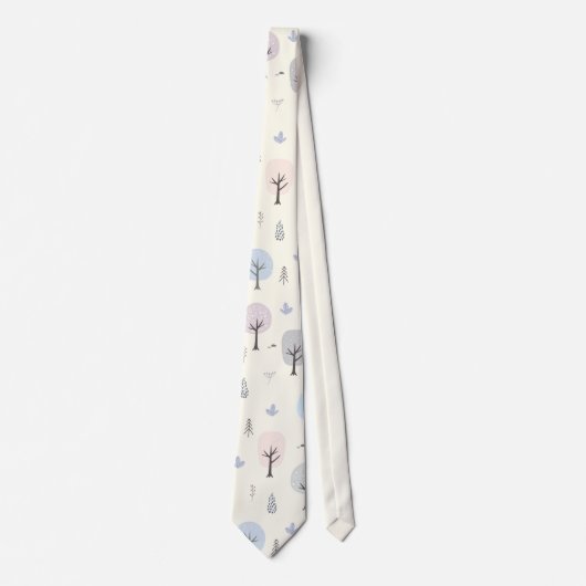 Cravate Scandinavian Forest Motif sans couture (Devant)
