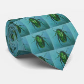 Cravate Scarabée de juin vert (Roulé)