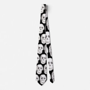 Cravate Scary Scull Black & White Pattern
