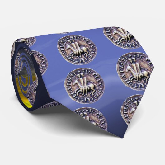 Cravate SCEAU DU MODÈLE CHEVALIER gris bleu (Roulé)