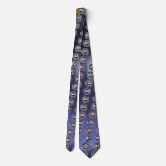 Cravate SCEAU DU MODÈLE CHEVALIER gris bleu (Dos)