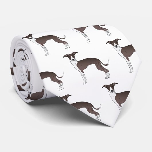 Cravate Sceau Et Blanc Italien Greyhound Cute Chien Motif (Roulé)