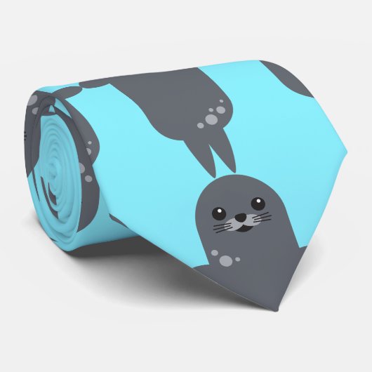 Cravate Sceau gris Thunder_Cove (Roulé)