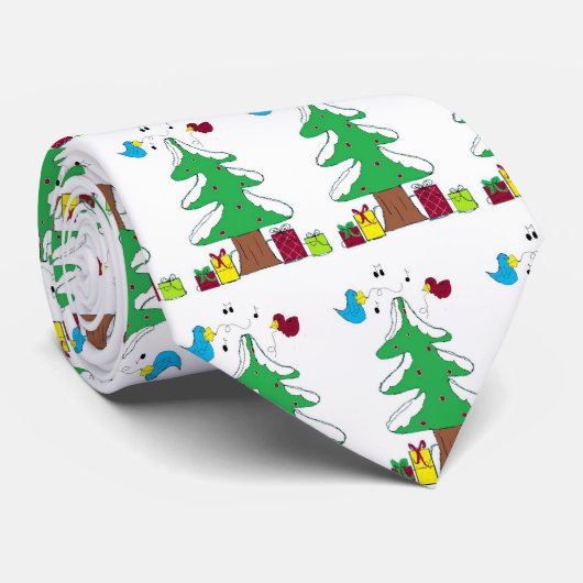 Cravate Scène de Noël -cravate (Roulé)