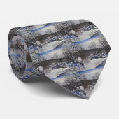 Cravate Scène d'hiver de ruisseau de loutre (Roulé)