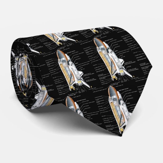 Cravate Schéma de navette spatiale (Roulé)