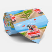 Cravate Schnauzer Chien Saint Valentin Coeurs de camion (Roulé)