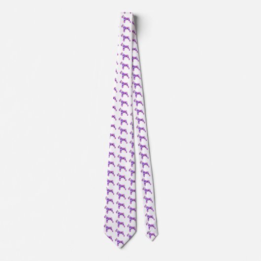Cravate Schnauzer Chien Silhouette Purple PY&B Cou blanc (Devant)