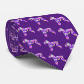 Cravate Schnauzer Chien Silhouette Purple PY&B Cou foncé (Roulé)
