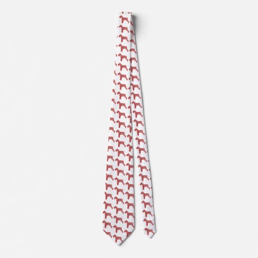 Cravate Schnauzer Christmas Chien Silhouette White Necktie (Devant)