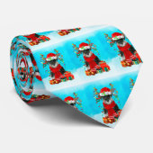 Cravate Schnauzer dans la neige avec cadeaux de Noël (Roulé)