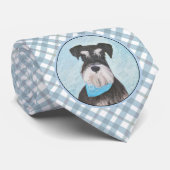 Cravate Schnauzer (Miniature) Peinture - Chien original mi (Roulé)