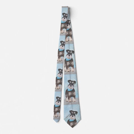 Cravate Schnauzer (Miniature) Peinture - Joli chien origin (Dos)