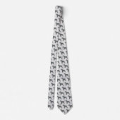 Cravate Schnauzer Silhouette Jaune et Grille noire gris cl (Dos)