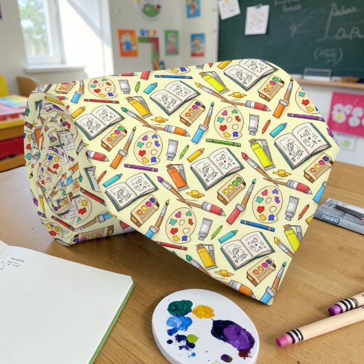 Cravate School Art Teacher Pattern Necktie Tie