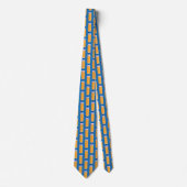 Cravate School Pencil Pattern Blue Neck Tie (Devant)