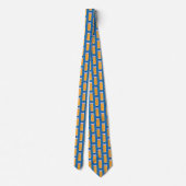 Cravate School Pencil Pattern Blue Neck Tie (Dos)