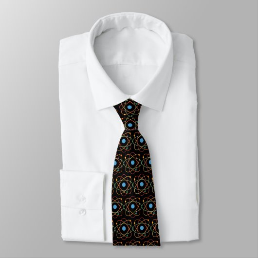 Cravate Science Chimie Atom Motif Enseignant Noir (Attaché)