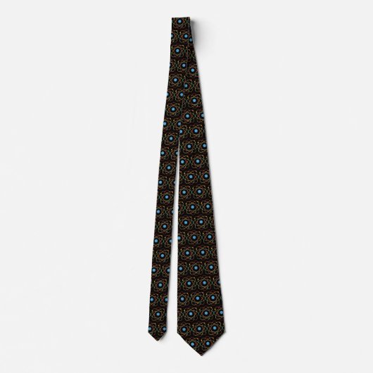 Cravate Science Chimie Atom Motif Enseignant Noir (Dos)