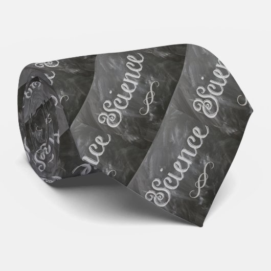 Cravate Science de l'école Noir Chalk Necktie (Roulé)