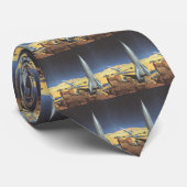 Cravate Science-fiction vintage Planète désertique avec ro (Roulé)