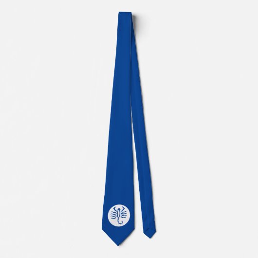 Cravate Scorpio zodiac en bleu profond (Devant)