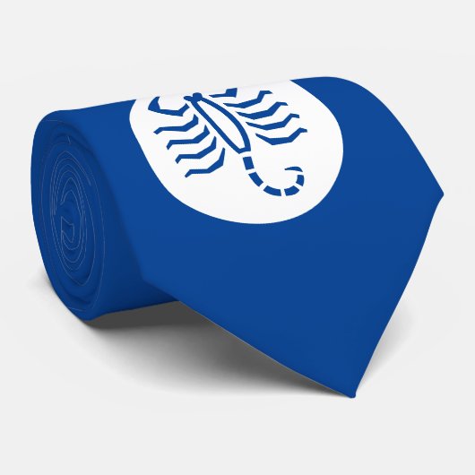 Cravate Scorpio zodiac en bleu profond (Roulé)