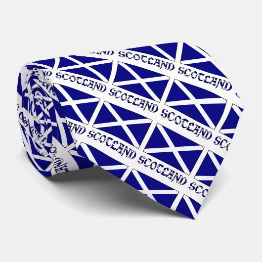 Cravate Scotland St Andrew's Cross Flag Tiled Your Name (Roulé)