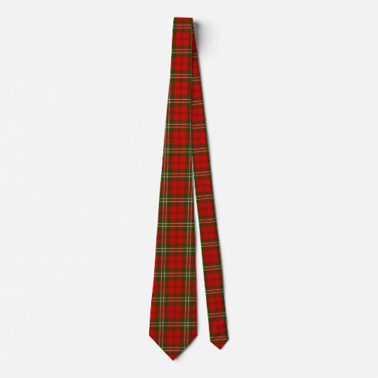 Cravate Scott tartan rouge vert plaid (Devant)
