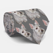 Cravate Scottie blond comme les blés (Roulé)