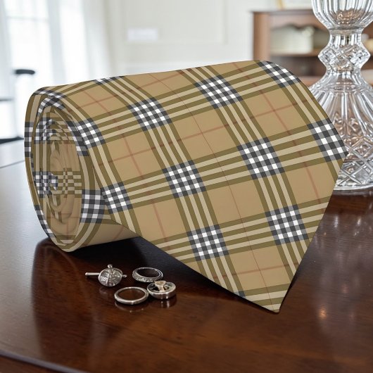 Cravate Scottish Tartan Tan Custom Necktie